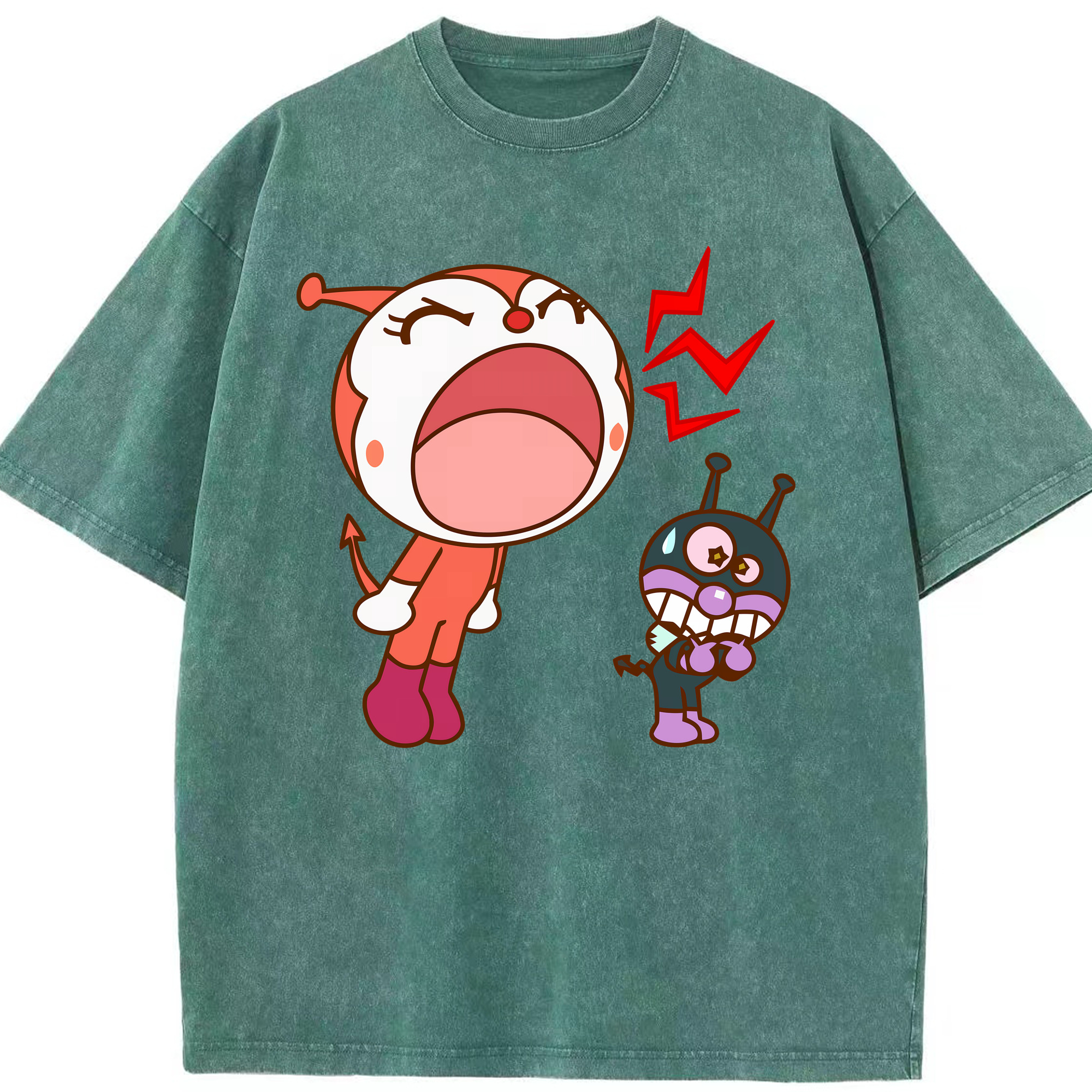 （画像用） アンパンマン Anpanman 綿100% ヴィンテージ風 半袖Tシャツ（フロントプリント）
